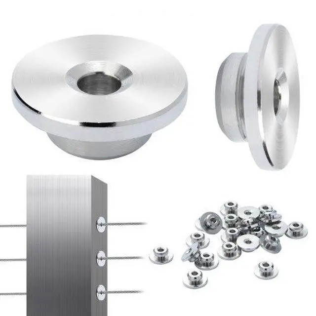 Main image of VEVOR 51Pack Cable Railing Kit 1/8" Wheel Protector Sleeves, Bundle with Black Invisible 1/8" Swage Tensioner and Terminal, Cable Railing Post Safeguard Covers for 0.41inch Horizontal Hole Post