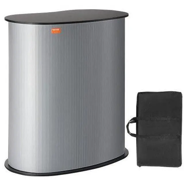 Main image of VEVOR Portable Tradeshow Podium Table, 35.43" x 19.29" x 37.01", Display Exhibition Counter Stand Booth Fair with Wall, Foldable Promotion Retail Bar Table Pop Up Podium Counter with Carrying Bag