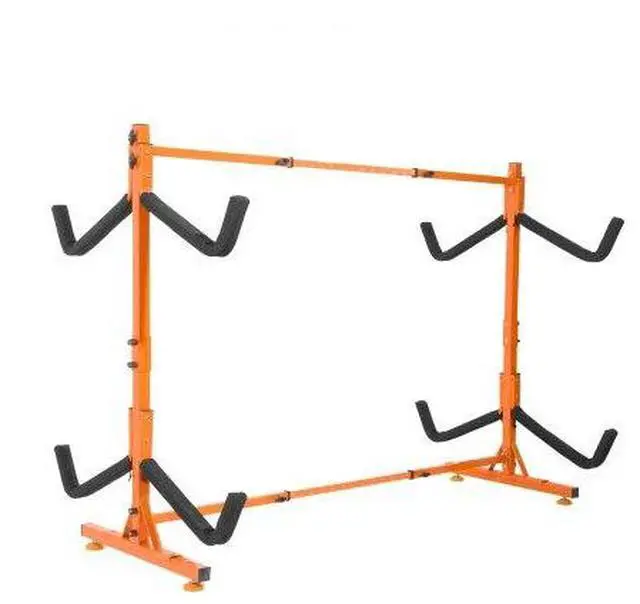 Main image of VEVOR Freestanding Kayak Storage Rack, Kayak Stand for 4 Kayak Canoe Paddleboard, Heavy-duty Steel Kayak Hanger Holder with Padded Arms and Adjustable Width, 220LBS Max Load, for Indoor Outdoor Garage