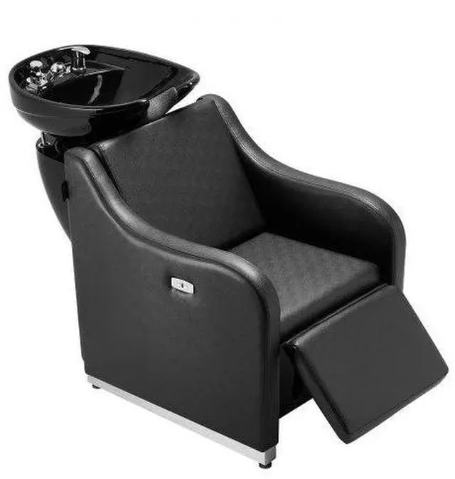 Main image of VEVOR Shampoo Backwash Chair, 661.4LBS Loading Barbershop Hair Washing Station with Electric Adjustable Footrest & Ceramic Bowl, Backwash Salon Shampoo Chair, Beauty Spa Hairdressing Massage Equipment