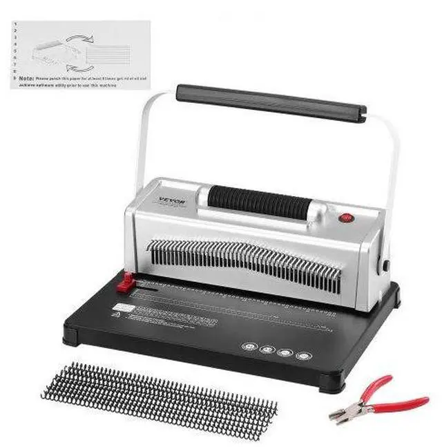 Main image of VEVOR Coil Spiral Binding Machine, Manual Book Maker with Electric Binding, 46-Holes Binding 500 Sheets Punch Binder, with 100pcs 5/16'' Coil Binding Spines, for Letter Size, A4, A5