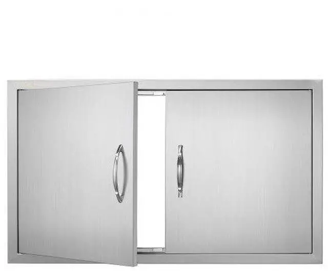 Main image of VEVOR BBQ Access Door, 36W x 21H Inch Double Outdoor Kitchen Door, Stainless Steel Flush Mount Door, Wall Vertical Door with Handles, for BBQ Island, Grilling Station, Outside Cabinet