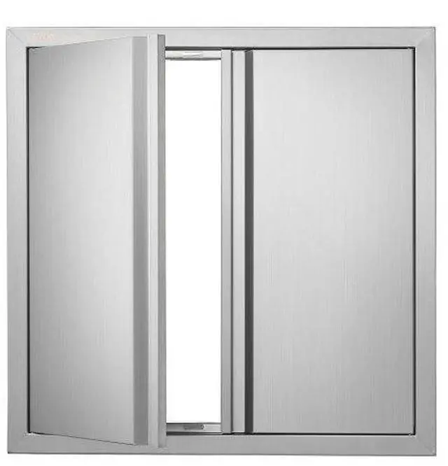 Main image of VEVOR BBQ Access Door, 24W x 24H Inch Double Outdoor Kitchen Door, Stainless Steel Flush Mount Door, Wall Vertical Door with Recessed Handles , for BBQ Island, Grilling Station, Outside Cabinet