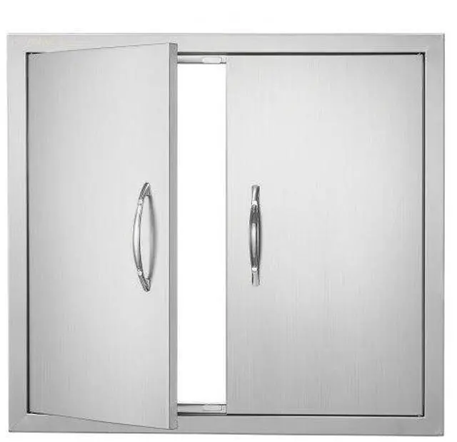 Main image of VEVOR BBQ Access Door, 26W x 24H Inch Double Outdoor Kitchen Door, Stainless Steel Flush Mount Door, Wall Vertical Door with Handles, for BBQ Island, Grilling Station, Outside Cabinet