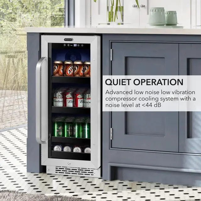 Alt view image 11 of 14 - Whynter BBR-838SB 15 inch Built-In 80 Can Undercounter Stainless Steel Beverage Refrigerator with Reversible Door, Digital Control, Lock and Carbon Filter