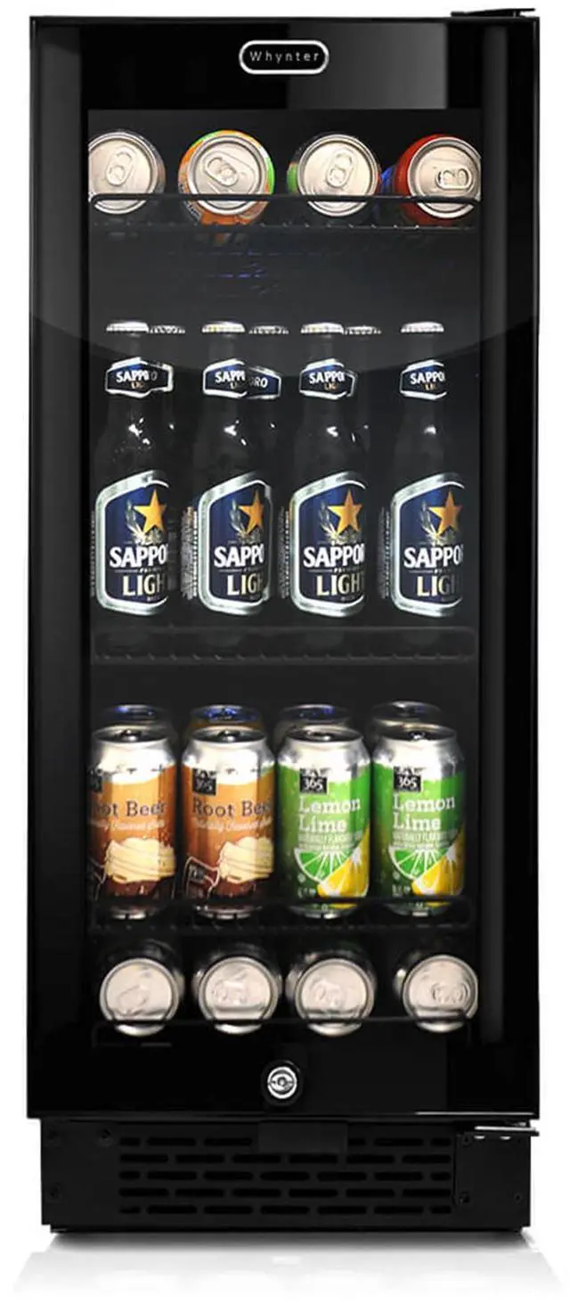 Alt view image 9 of 15 - Whynter Built-in Black Glass 80-can capacity 3.4 cu ft. Beverage Refrigerator