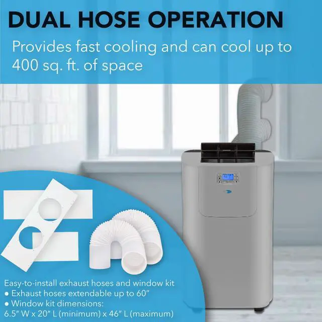Alt view image 15 of 19 - Whynter ARC-122DS 120 in.0 BTU Elite Dual Hose Digital Portable Air Condtiioner - Silver