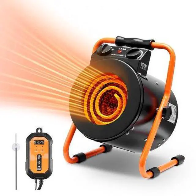 Main image of VEVOR  Greenhouse Heater with Thermostat, 1500W Fast Heating with Overheat Protection, 2-Speed Setting Small Grow Tent Heater, Electric Portable Heater Fan for Green House, Flower Room, Workplace