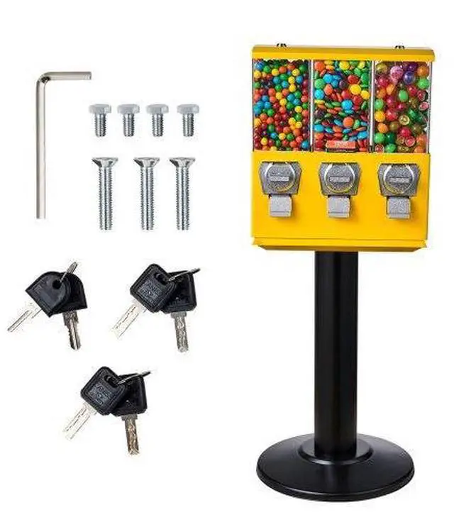 Main image of VEVOR  Gumball Machine Vending Coin Bank Vintage Candy Dispenser Stand Yellow
