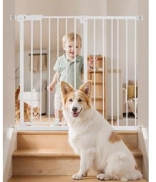 Main image of VEVOR Baby Gate 26-40 Inches Adjustable Width 36 Inches High Dog Gate White