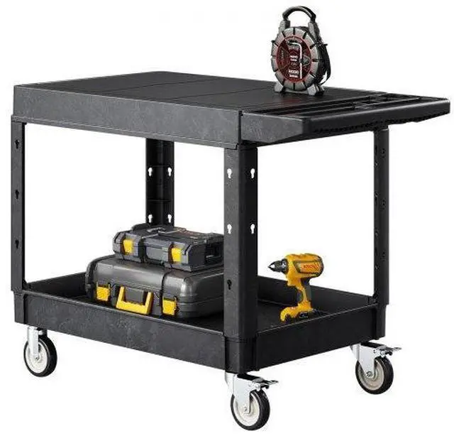 Main image of VEVOR 2-shelf Utility Cart 550 lbs 37 x 25.4-inch Service Cart with Wheels