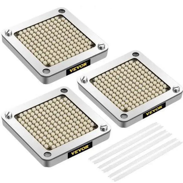 Alt view image 2 of 3 - VEVOR Replacement Chopper Blade, 1/4 inch, 3 PCS French Fry Blade Assembly with 6 Extra Knives, Stainless Steel Dicer Parts and Push Block for Cutting Potatoes Carrots Onions Cucumbers Mushrooms