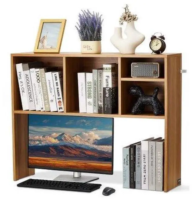 Main image of VEVOR Desktop Bookshelf Wood Desktop Storage Organizer 1-Tier for Office & Home