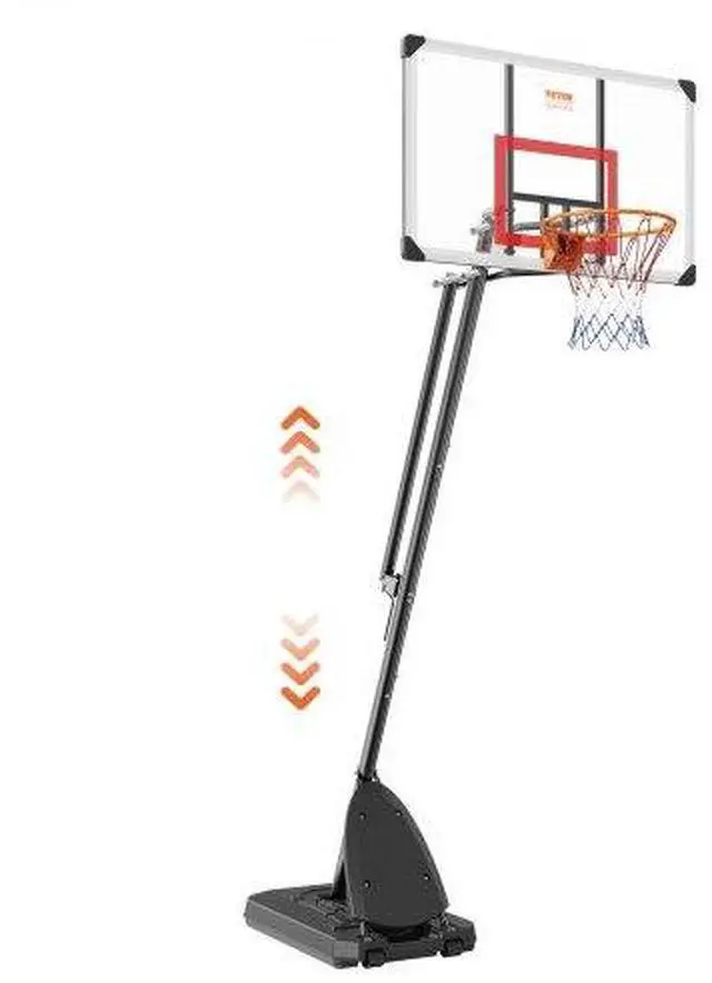 Alt view image 2 of 3 - VEVOR Basketball Hoop, 7.6-10 ft Adjustable Height Portable Backboard System, 50 inch Basketball Hoop & Goal, Kids & Adults Basketball Set with Wheels, Stand, and Fillable Base, for Outdoor/Indoor