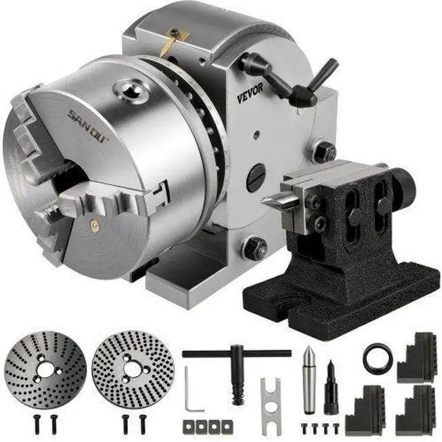 Alt view image 3 of 4 - VEVOR Dividing Head Bs-1 6" 3 Jaw Chuck & Tailstock For Cnc Milling Machine Precision