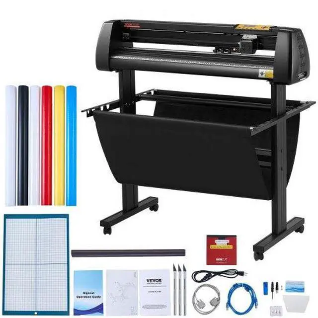 Alt view image 2 of 3 - VEVOR Vinyl Cutter 34Inch Bundle, Vinyl Cutter Machine Manual Vinyl Printer LCD Display Plotter Cutter Sign Cutting with Signmaster Software for Design and Cut,with Supplies, Tools