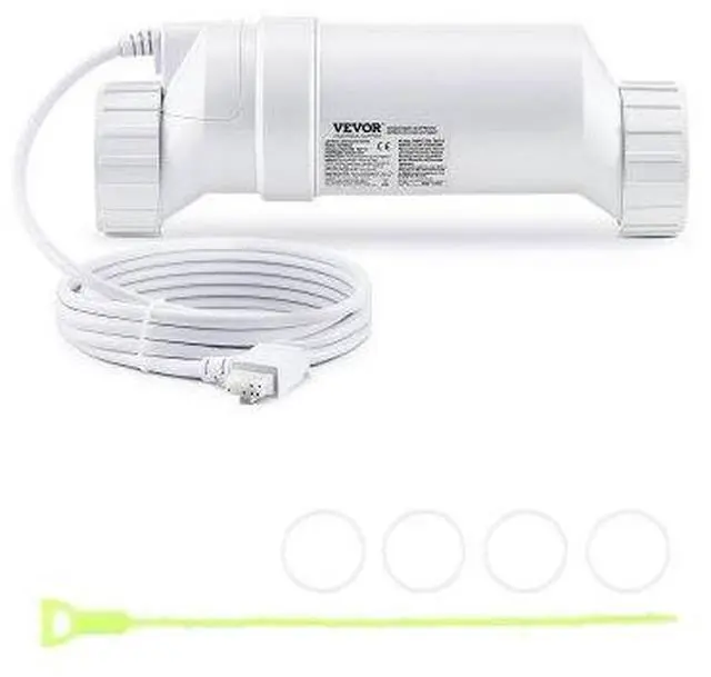 Main image of VEVOR  Salt Water Chlorinator System, Pool Chlorination Cell Fits for Hayward W3T-Cell-15 (T15), Pool Cell Salt Water System for In-Ground Swimming Pools up to 40,000 Gallons, 15 ft Power Line, White