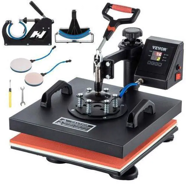 Alt view image 2 of 3 - VEVOR 5 In 1 Heat Press 15" X 15" Digital Clamshell Sublimation for DIY Mug Cap Plate