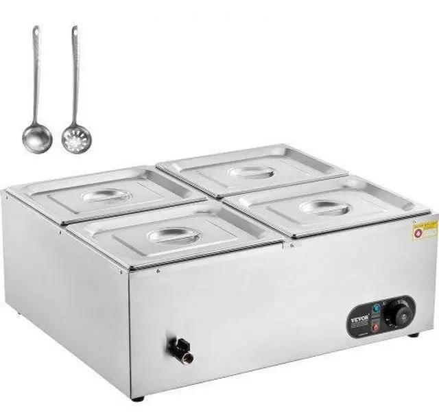 Main image of VEVOR  Commercial Electric Food Warmer Countertop Buffet 4*8Qt Pan Bain Marie