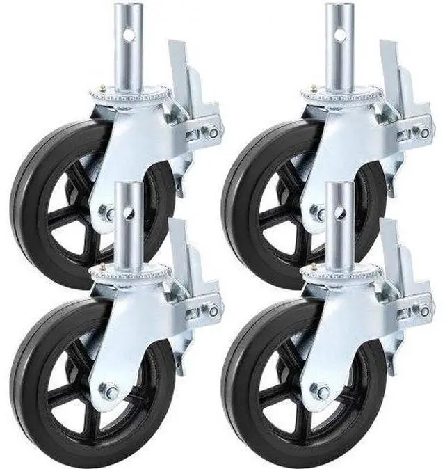 Alt view image 10 of 10 - VEVOR BestEquip 4 Pack Scaffolding Caster Wheels 8 x 2 Inch with Dual Locking Rubber Swivel Caster 360 Degrees Heavy Duty Casters 1100LBS Capacity per Wheel