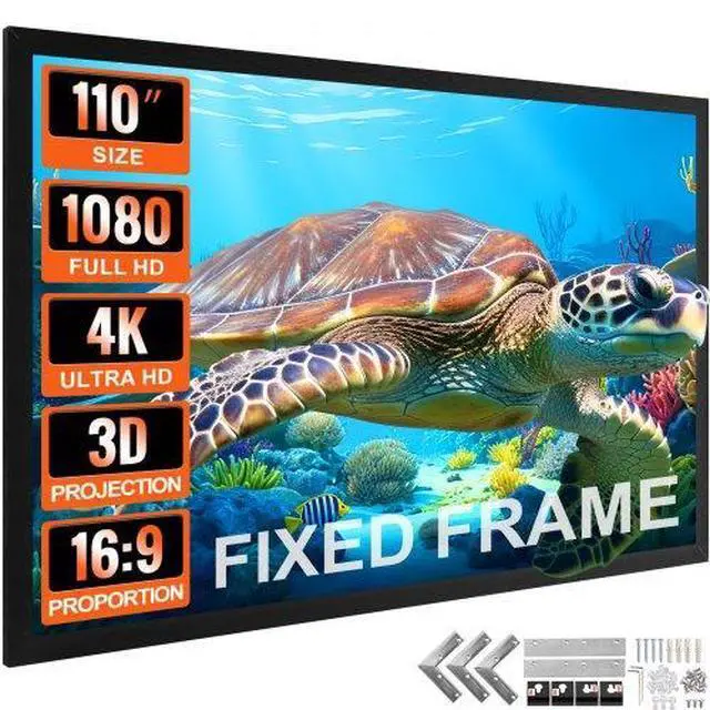 Alt view image 3 of 4 - VEVOR 110" 16:9 Projector Screen Projection Hd Home Theatre Outdoor Portable Hot
