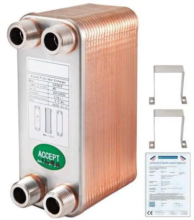 Alt view image 3 of 4 - Heat Exchanger Brazed Plate Heat Exchanger 40 Plate Heat Exchanger For Heating