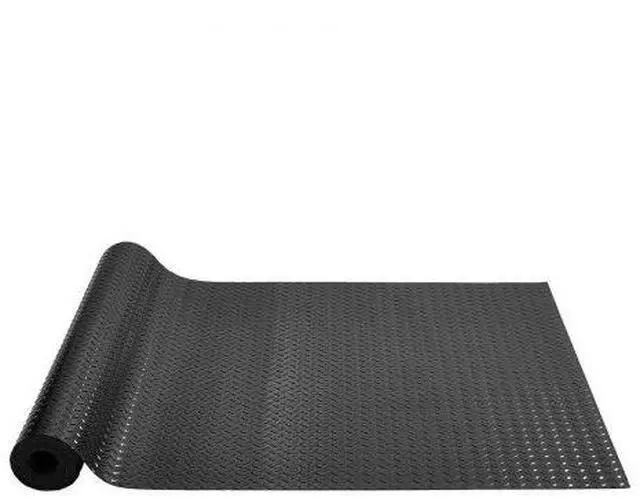 Alt view image 3 of 3 - VEVOR 2 Rolls 17x3.6ft Garage Floor Mat Anti-Slip Floor Protector Covering Mats Black