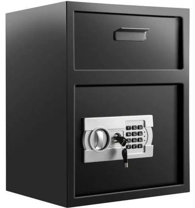 Alt view image 10 of 10 - VEVOR Digital Depository Safe Made of Carbon Steel Deposit Safe Electronic Code Lock Depository Safe with Deposit Slot Restaurant Safe with Two Emergency Keys Depository Box for Home Hotel and Office
