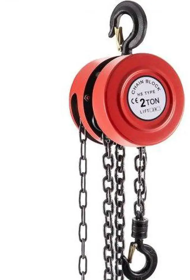 Alt view image 3 of 4 - VEVOR Chain Hoist Chain Block 2 Ton Capacity 7 Feet Lift Steel Construction Red