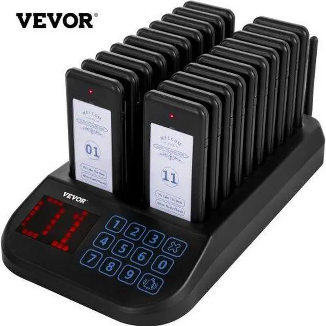 Alt view image 3 of 3 - VEVOR Restaurant Wireless Guest Paging System 20 Beepers Queuing Calling Pagers