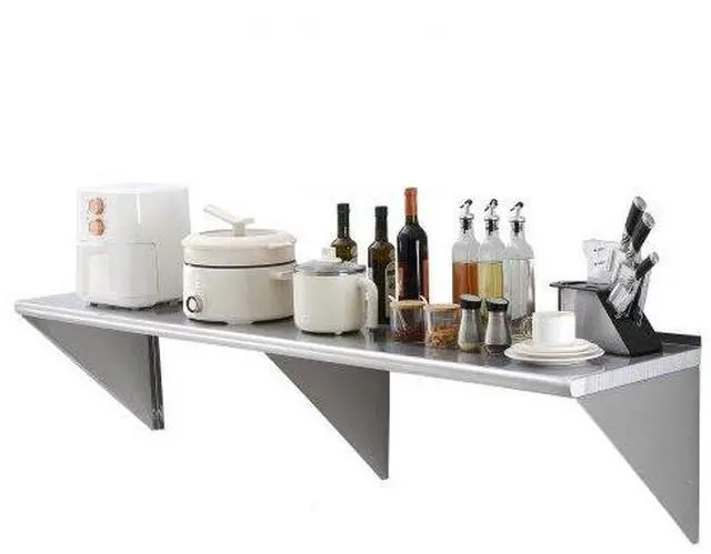Main image of VEVOR 18" x 72" Stainless Steel Shelf, Wall Mounted Floating Shelving with Brackets, 500 lbs Load Capacity Commercial Shelves, Heavy Duty Storage Rack for Restaurant, Kitchen, Bar, Home, and Hotel