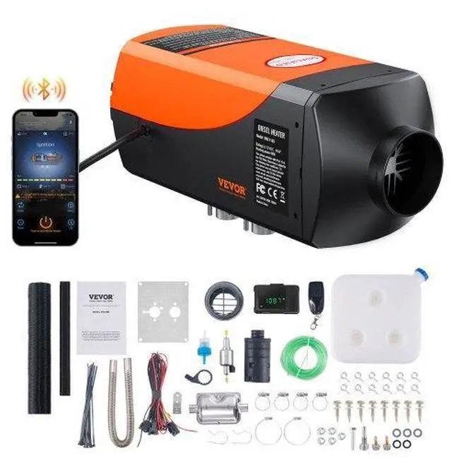 Main image of VEVOR Bluetooth App Control Diesel Air Heater, 12V 5KW Diesel Heater with Automatic Altitude Adjustment, Remote Control and LCD, Diesel Parking Heater for RV Trailer Camper Van Boat And Indoors