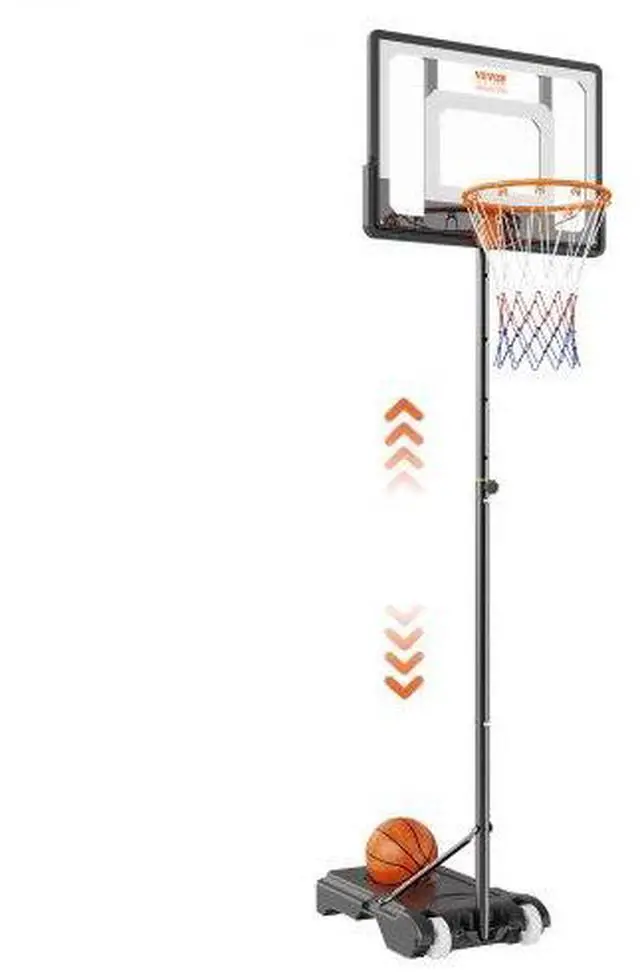 Main image of VEVOR Basketball Hoop, 5-7 ft Adjustable Height Portable Backboard System, 32 inch Basketball Hoop & Goal, Kids & Adults Basketball Set with Wheels, Stand, and Fillable Base, for Outdoor/Indoor