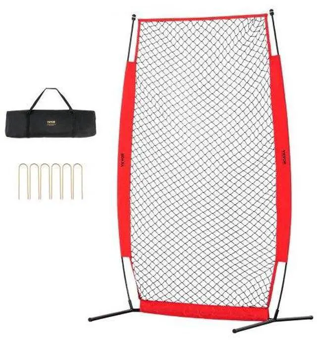 Main image of VEVOR I Screen Baseball for Batting Cage, 7x4 ft Baseball & Softball Safety Screen, Body Protector Portable Batting Screen with Carry Bag & Ground Stakes, Baseball Pitching Net for Pitchers Protection