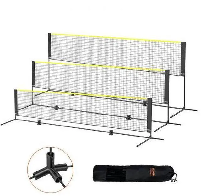 Main image of VEVOR Badminton Net, Height Adjustable Volleyball Net, 14ft Wide Foldable Pickleball Net, Portable Easy Setup Tennis Net Set with Poles, Stand and Carry Bag, for Kids Backyard Game Indoor Outdoor Use