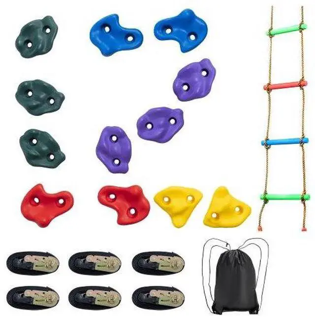 Main image of VEVOR Ninja Tree Climbing Kit 12 Climbing Holds 6 Ratchet Straps Climbing Ladder