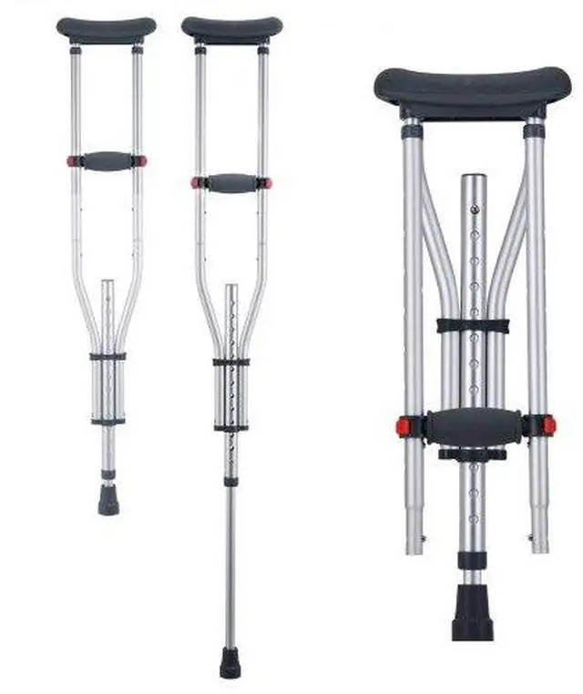 Main image of VEVOR Underarm Crutches 13-Level Height Adjustable Under Arm Walking Crutches