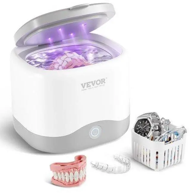 Main image of VEVOR Ultrasonic Cleaner,45kHz Ultrasonic Cleaner for Denture Cleaner, Retainer Cleaner, Mouth Guard Cleaner, Night Guard Cleaner, Retainer Cleaner Machine with 200ML Dental Cleaning Pod