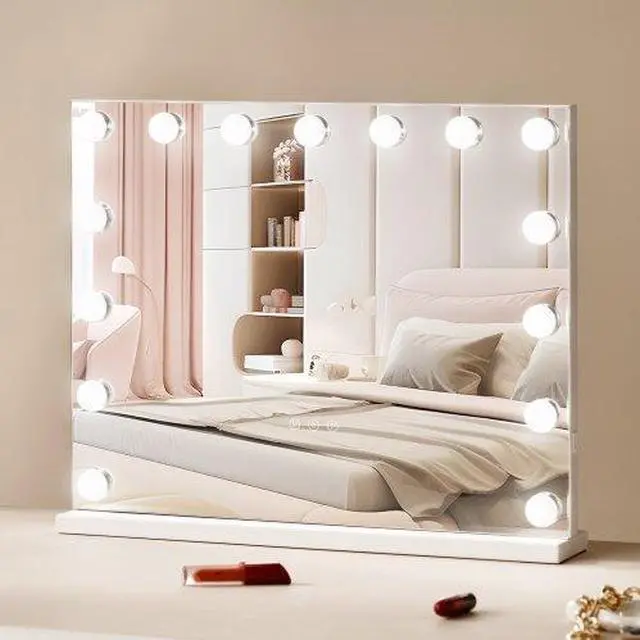 Main image of VEVOR Hollywood Vanity Mirror With Lights w/ USB Desktop Wall-mount 22.8x18.1 in