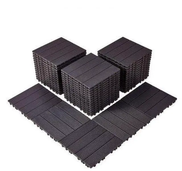 Main image of VEVOR Interlocking Deck Tiles 54 Pack 12"x12" Waterproof for Porch Dark Brown