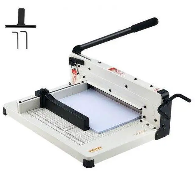 Main image of VEVOR Heavy Duty Paper Cutter, 12" Industrial Commercial Guillotine Paper Cutter for A4 Paper, 400 Sheet Capacity, Solid Steel Construction, Stack Paper Trimmer for Office Home School Shop, White
