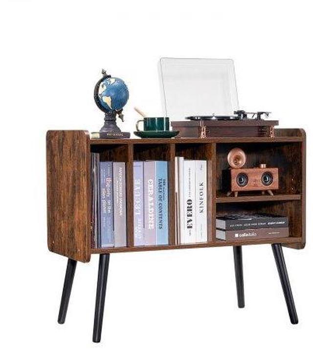 Main image of VEVOR Record Player Stand, Turntable Stand Holds Up to 220 Albums, Vintage Vinyl Record Cabinet with Removable Shelves, Record Player Table with Adjustable Height for Living Room, Bedroom, Brown