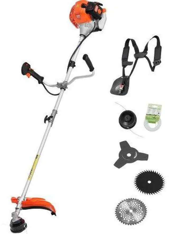 Main image of VEVOR String Trimmer, 42.7CC 2-Stroke, Gas Powered Weed Wacker, 16.9" Cordless Grass Trimmer, Multi-Functional Lawn Edger with Shoulder Strap & 3T Blade, Weed Eater for Quick Grass Cleaning