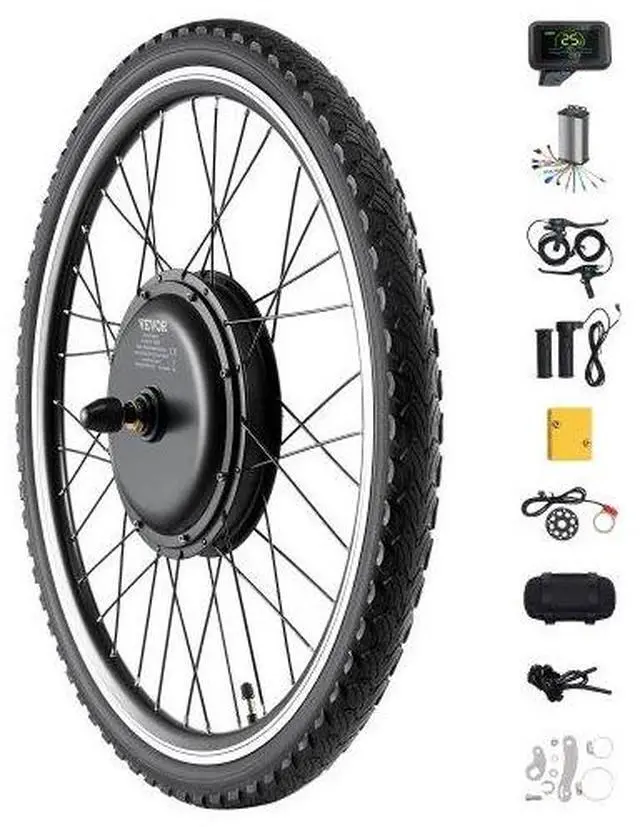 Main image of VEVOR 1000W Electric Bike Conversion Kit 48V 420rpm 26" Front Wheel E-Bike Hub Motor