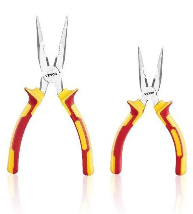 Main image of VEVOR 2 Pcs Needle Nose Pliers 8 inch Needle Nose Plier 6 inch Needle Nose Plier