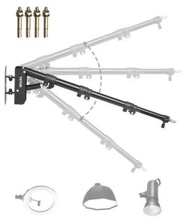 Main image of VEVOR Wall Mount Triangle Boom Arm Light Stand 39.37 in/100 cm Ring Light Support