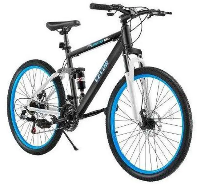 Main image of VEVOR 26" Mountain Bike MTB Bicycle 21 Speed Full Suspension Aluminum Dual Disc Brakes