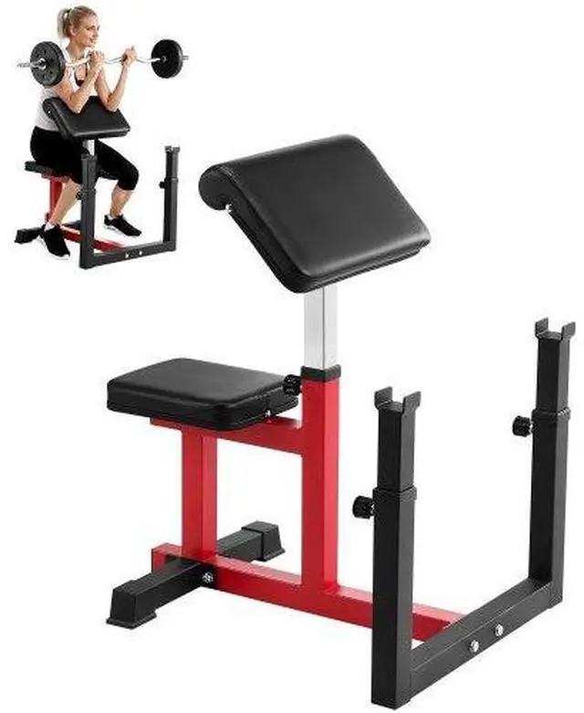 Main image of VEVOR Preacher Curl Bench Adjustable Home Gym Biceps Machine Barbell Equipment