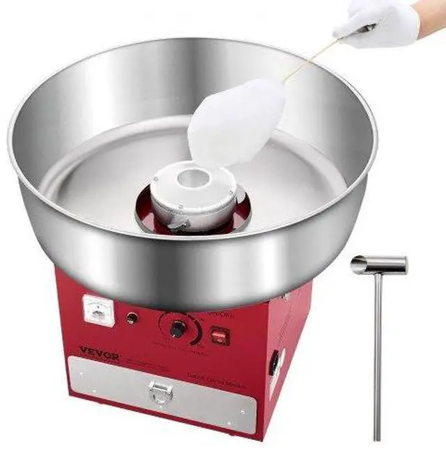 Main image of VEVOR Commercial Cotton Candy Machine Sugar Floss Maker 1000W for Party Home Red
