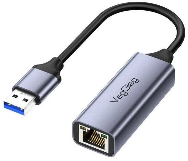 Alt view image 5 of 5 - VegGieg V-K306 USB to Ethernet Adapter, Driver Free USB 3.0 to 100/1000 Gigabit Ethernet LAN Network Adapter, RJ45 Internet Adapter